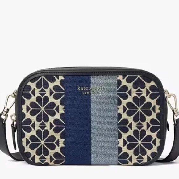 NWT! New! Kate Spade Spade Flower Jacquard Everything Mini Camera Bag Blue Multi - Picture 6 of 8